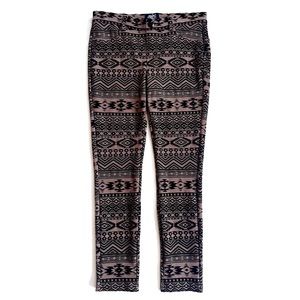 ONE 5 ONE BUMP IT UP SHAPE SHIFTER BROWN BLACK AZTEC PRINT PULL-ON PANTS SzM